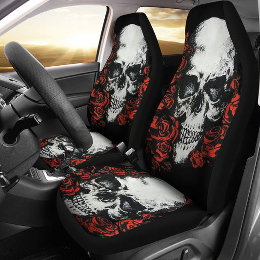 Set 2 skull car seat covers