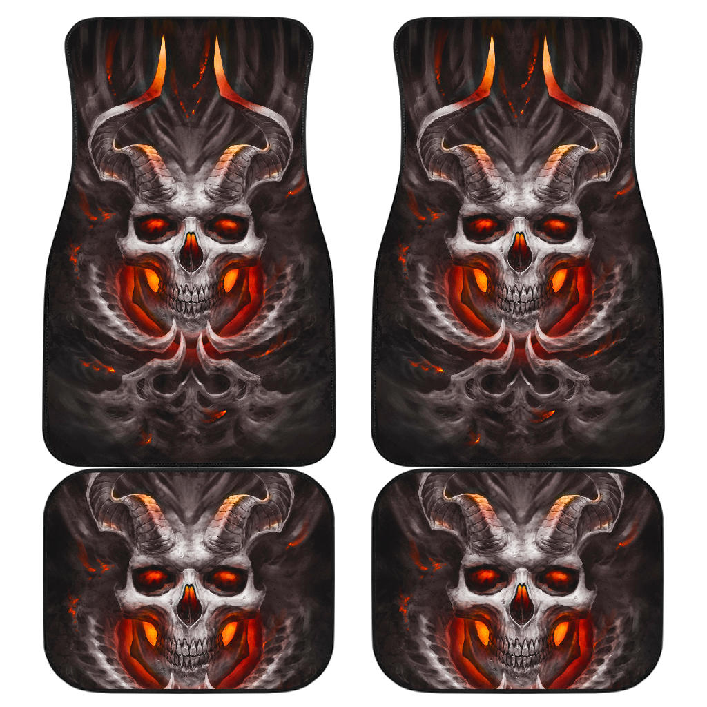 Set of 4 pcs skull car mat