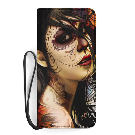 Day of the dead sugar skull girl wallet