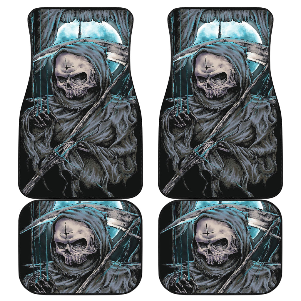 Set of 4 pcs gothic skull car mats