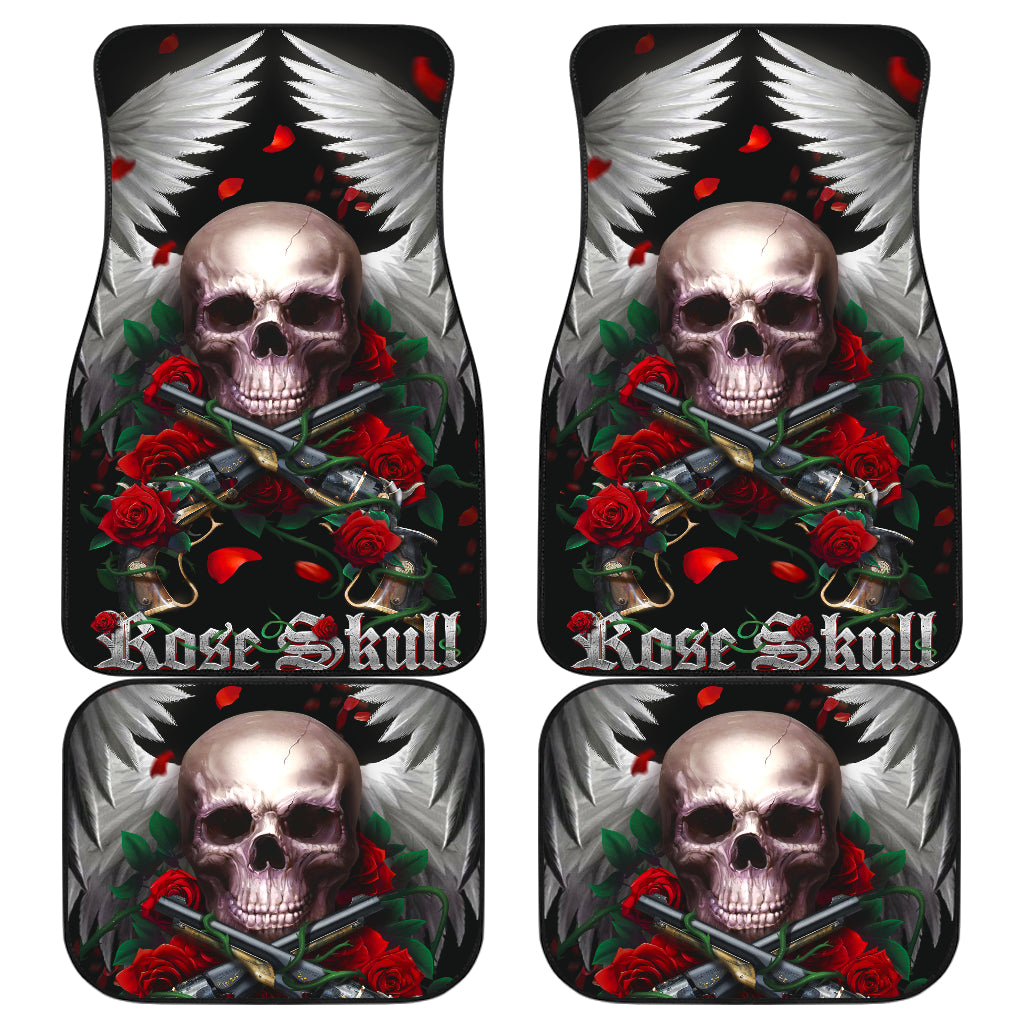 Rose skull car mats