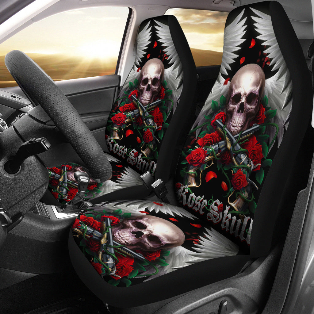 Set 2 Rose skull seat covers