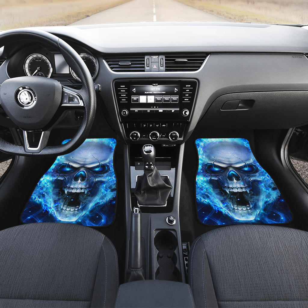 Set of 4 pcs Front and Back Skull car mats
