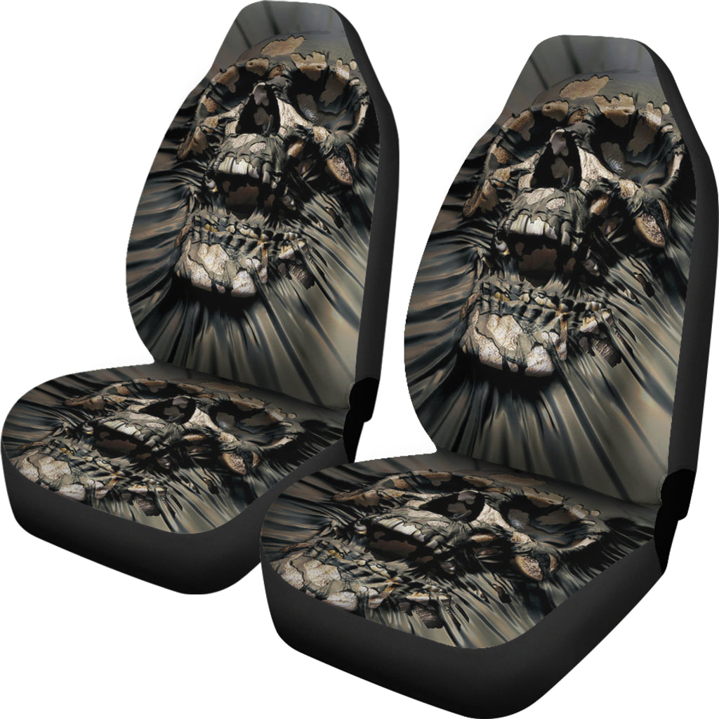 Set 2 pcs Gothic skull car seat covers
