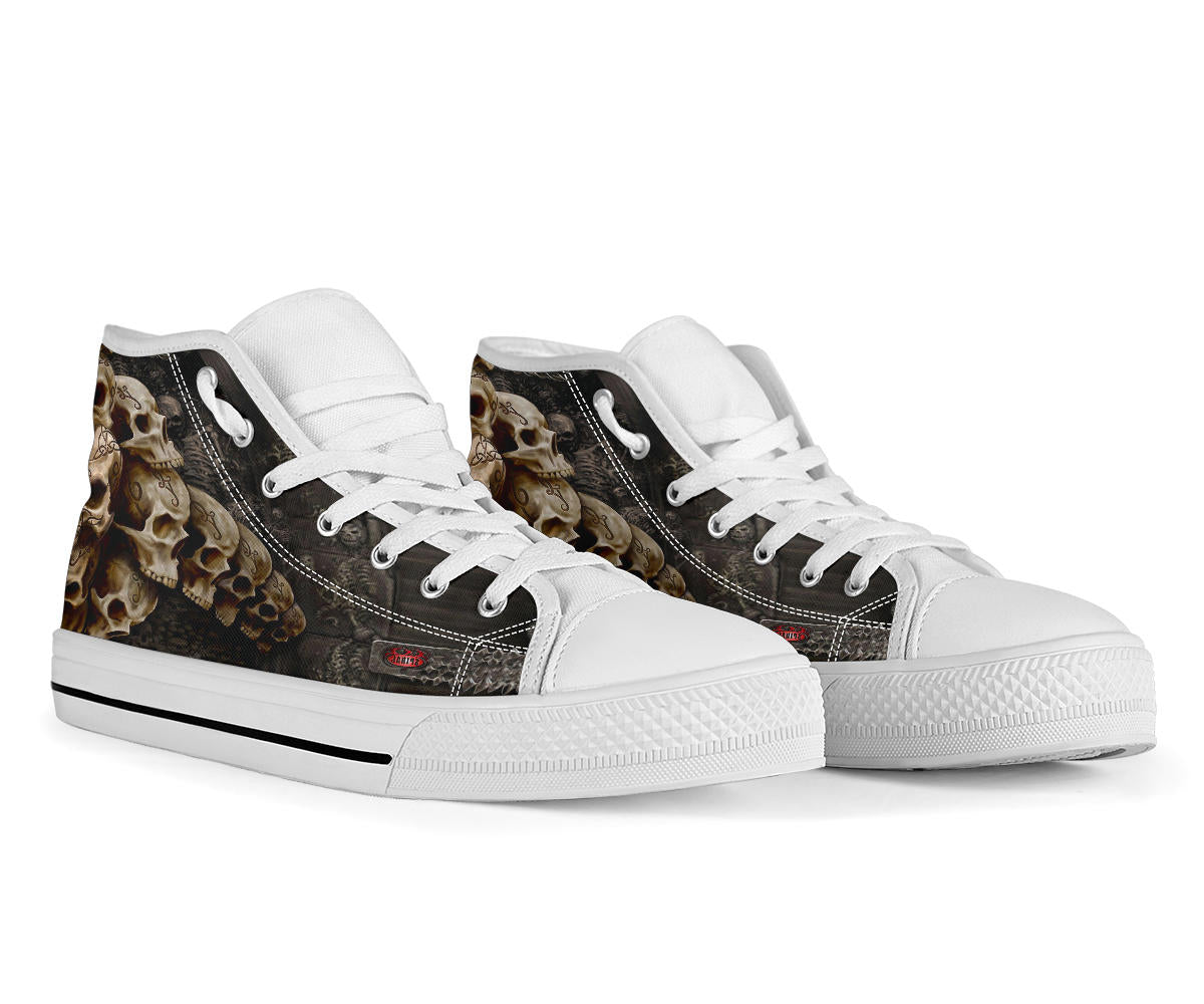 Awesome skull high top shoes
