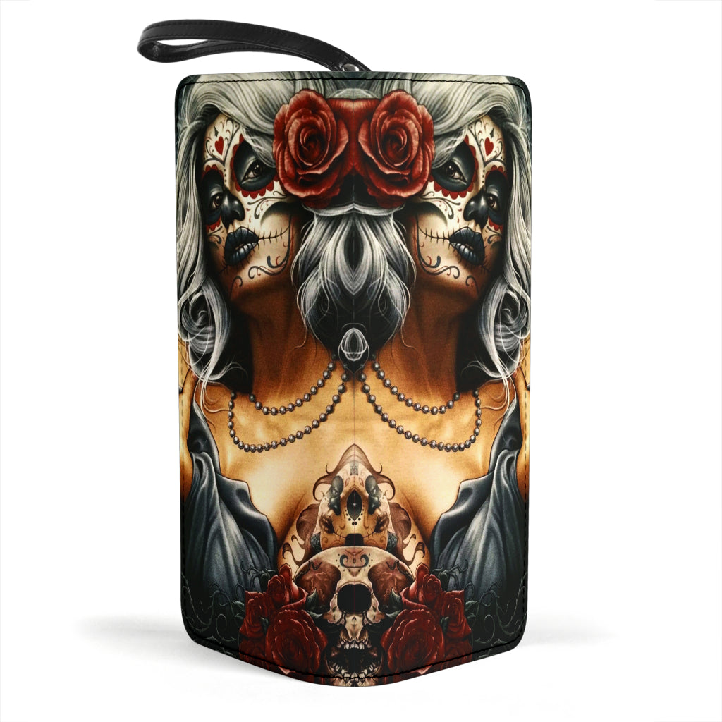 Sugar skull girl clutch wallet purse