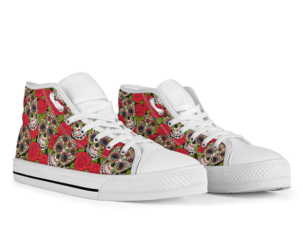 Black Sugar skull high top shoes