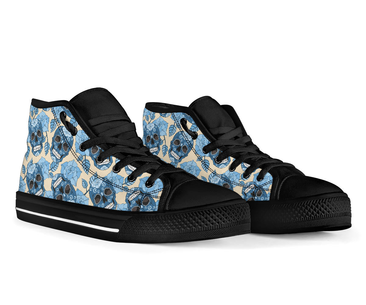 Black Sugar skull high top shoes