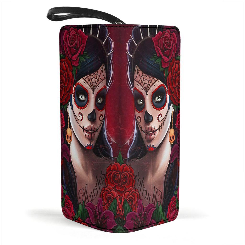 Day of the dead sugar skull clutch wallet purse