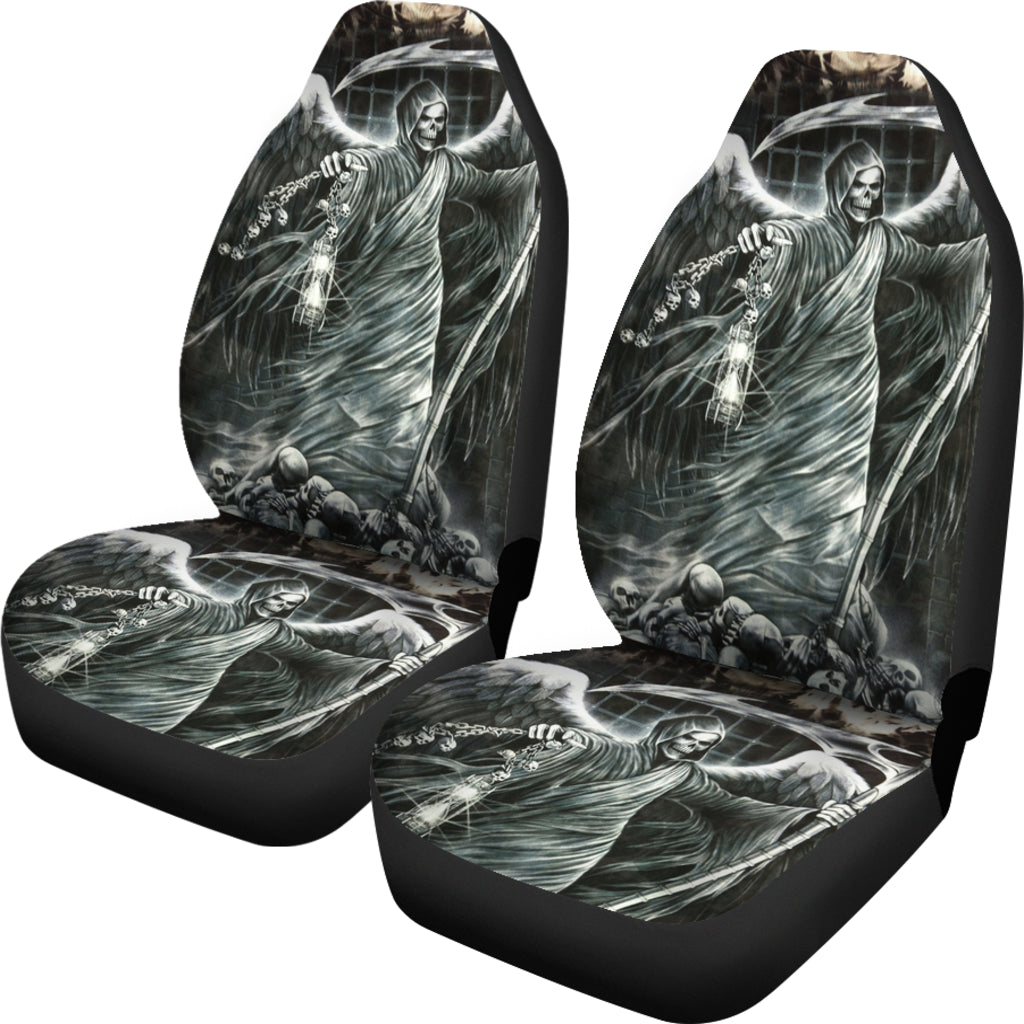Set of 2 pcs grim reaper car seat covers