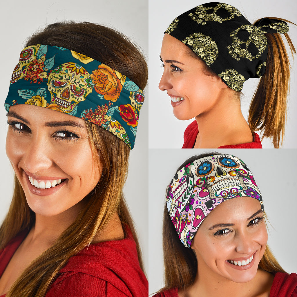 Set of 3 sugar skull bandana