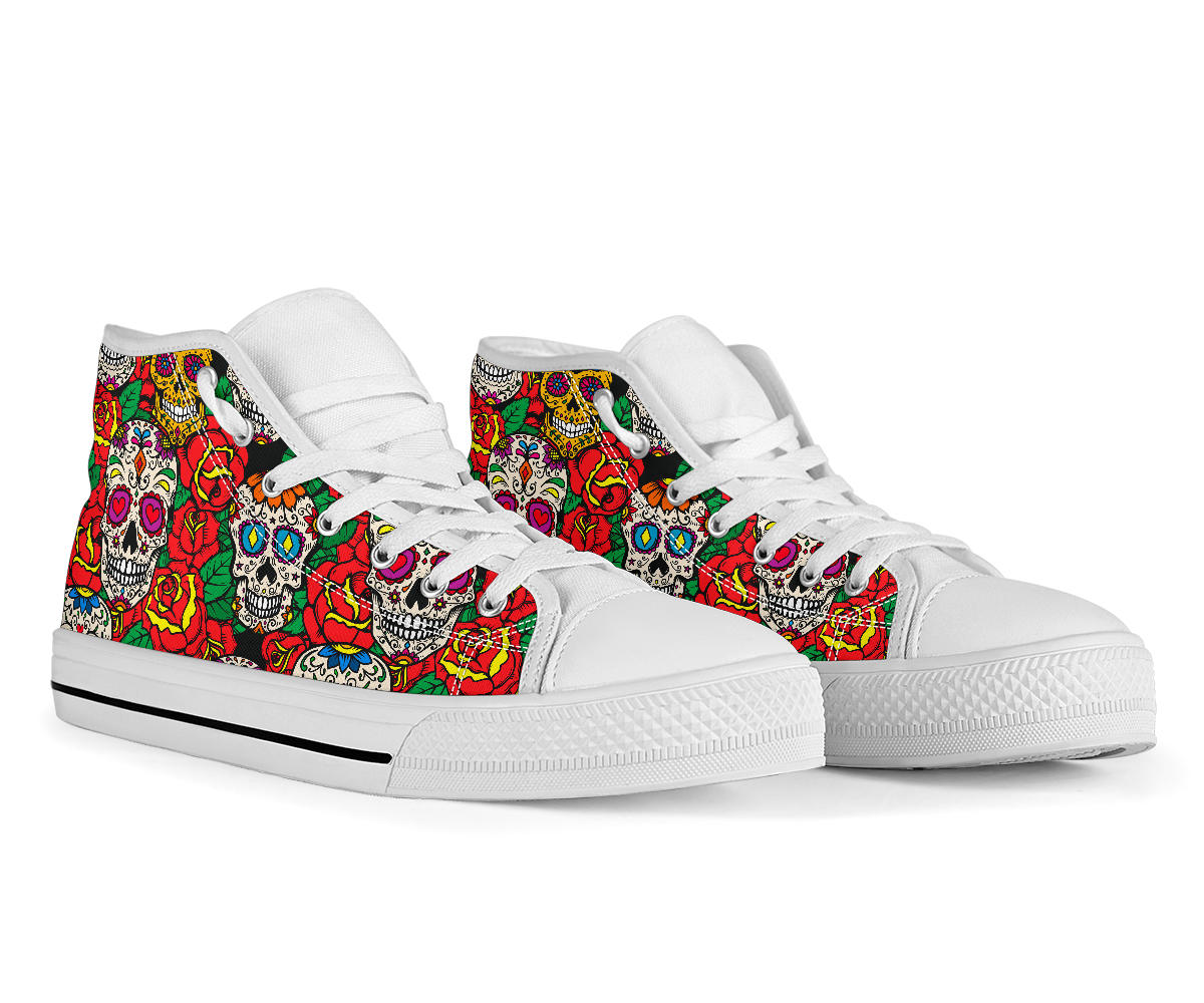 Black Sugar skull high top shoes