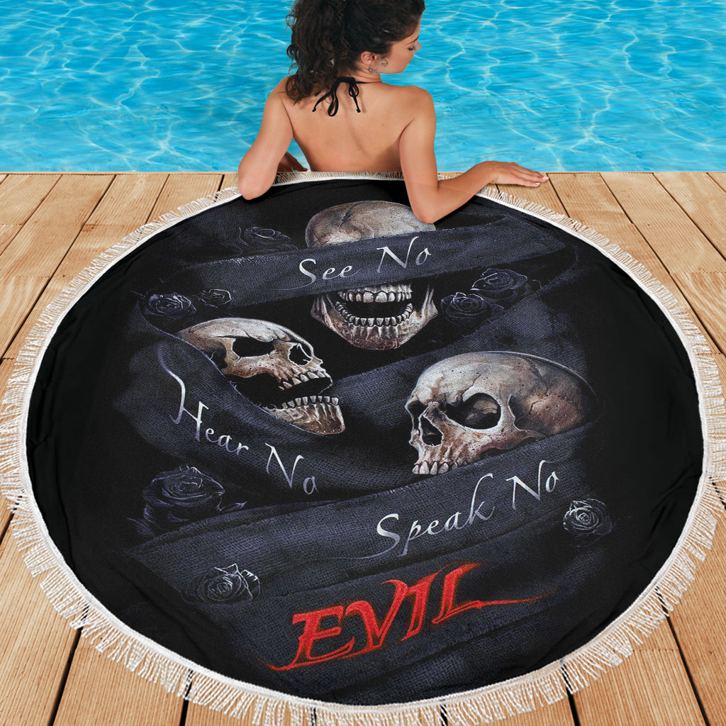 No see no hear no speak evils beach towel