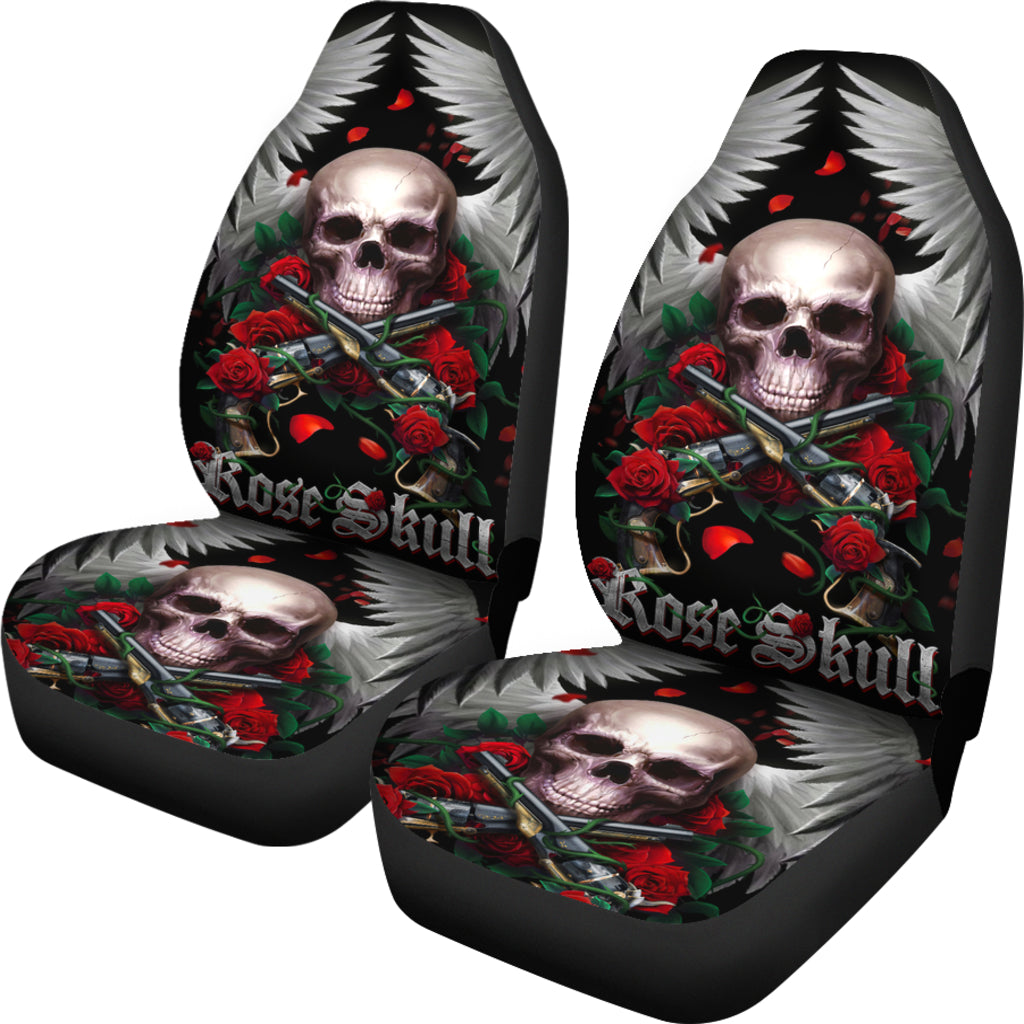 Set 2 Rose skull seat covers