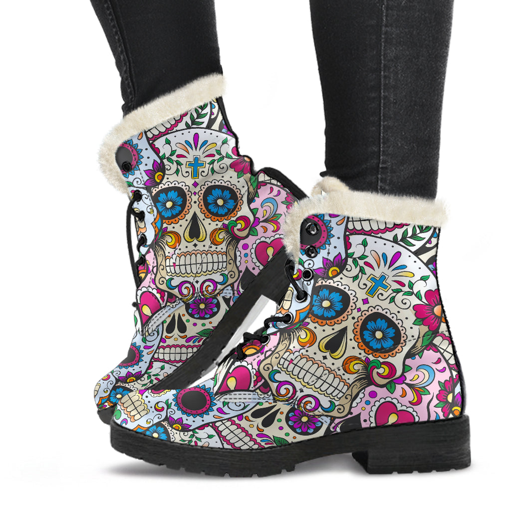 Sugar skull women Winter boots