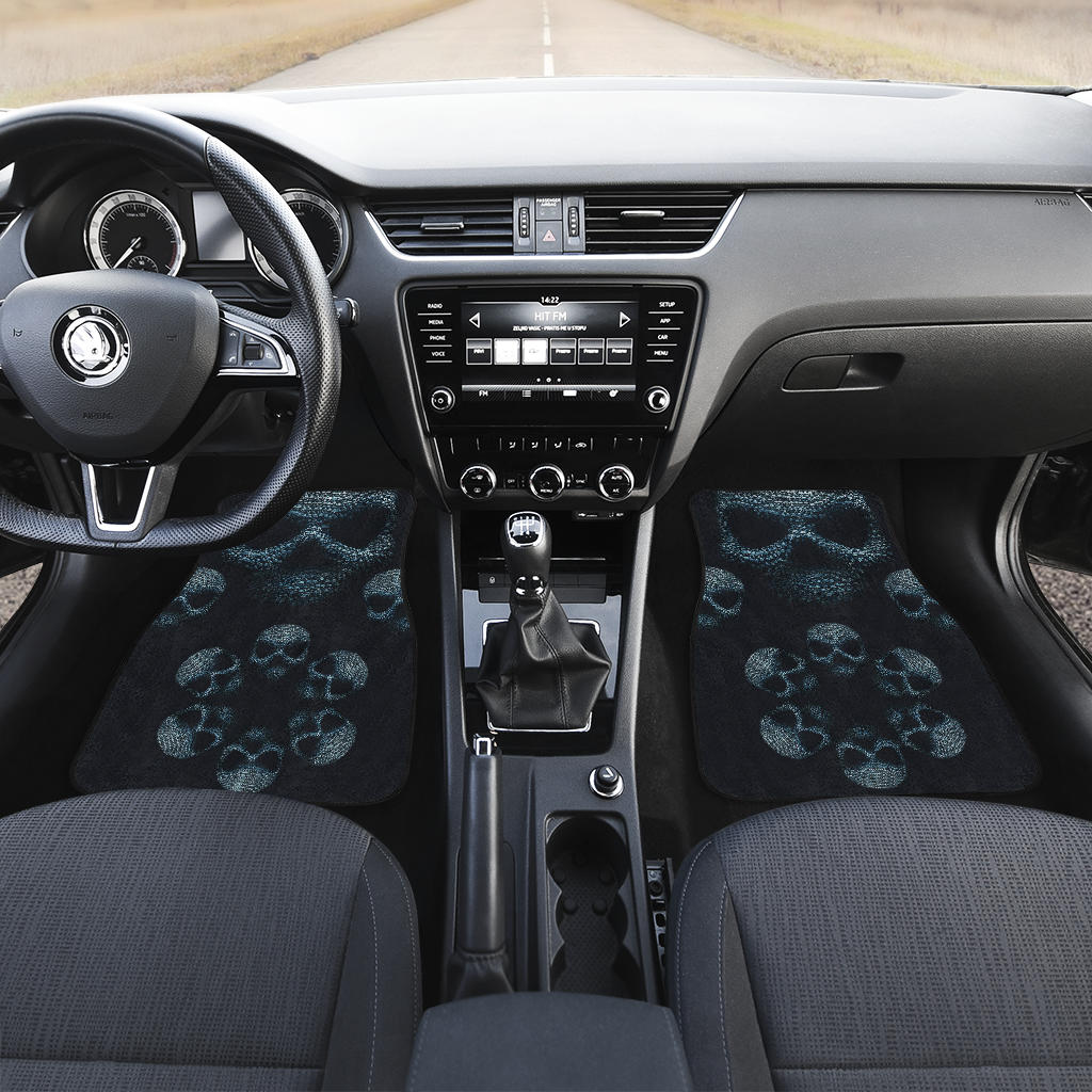 Set of 4 pcs skull car mats