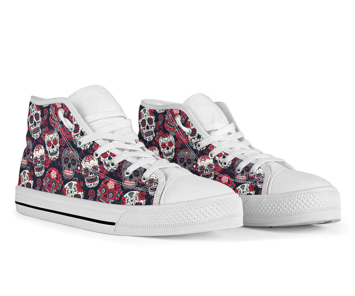 Black Sugar skull high top shoes