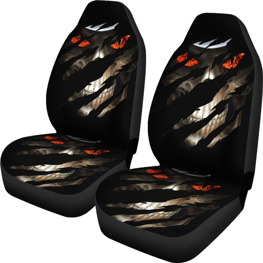 Set 2 pcs Gothic skull car seat covers