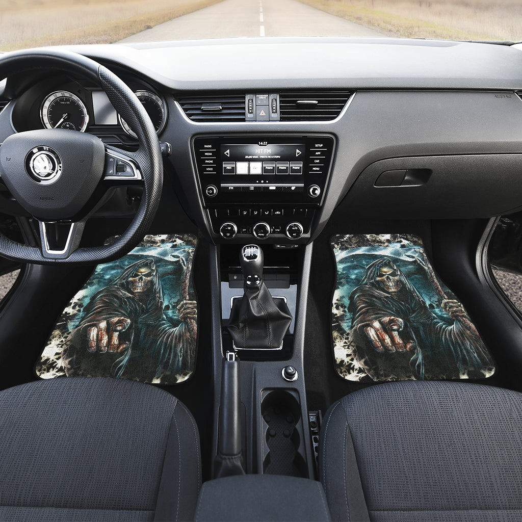 Set of 4 pcs grim reaper skull car mats