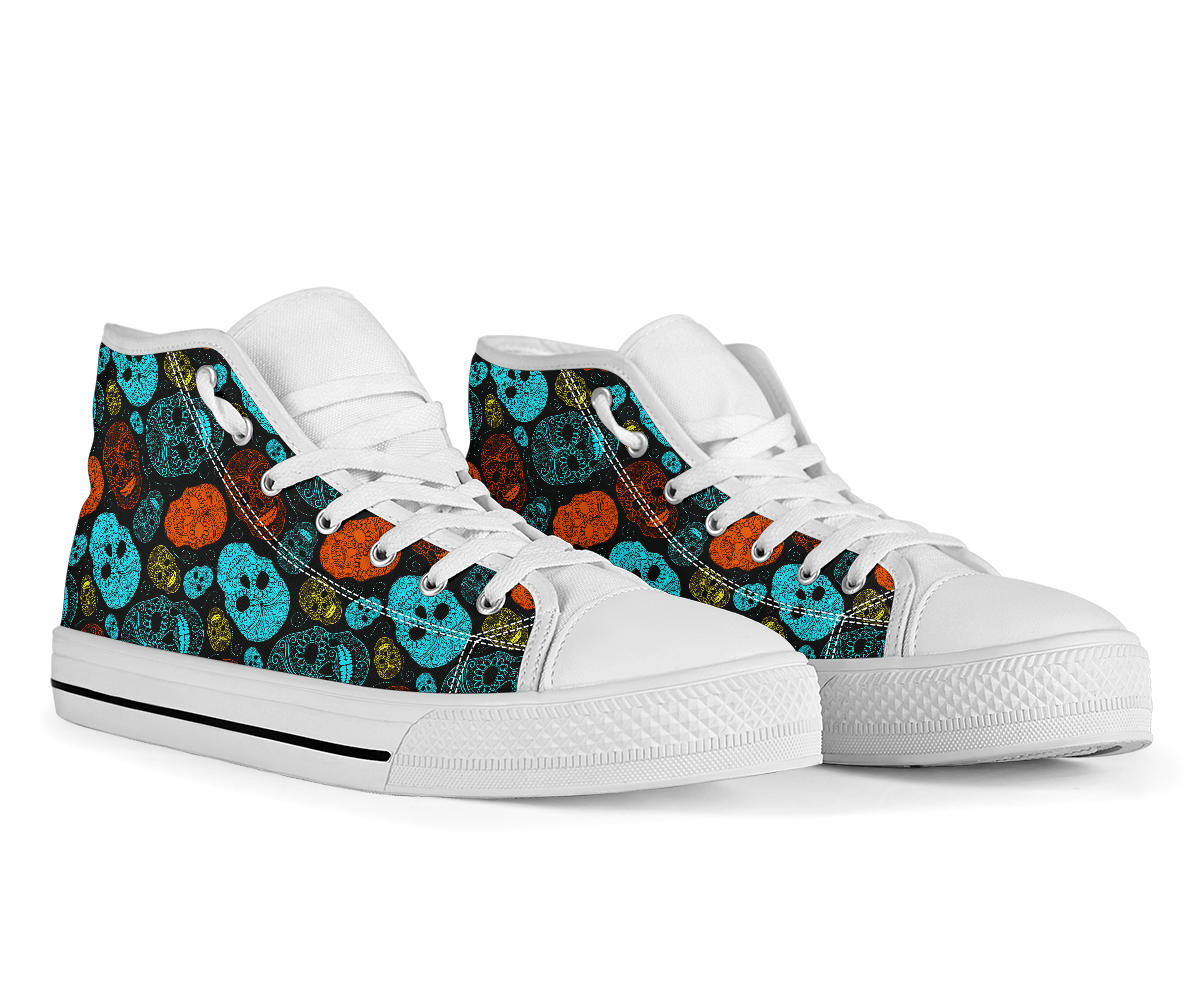 Sugar Skull High Top Shoes Day of the dead shoes