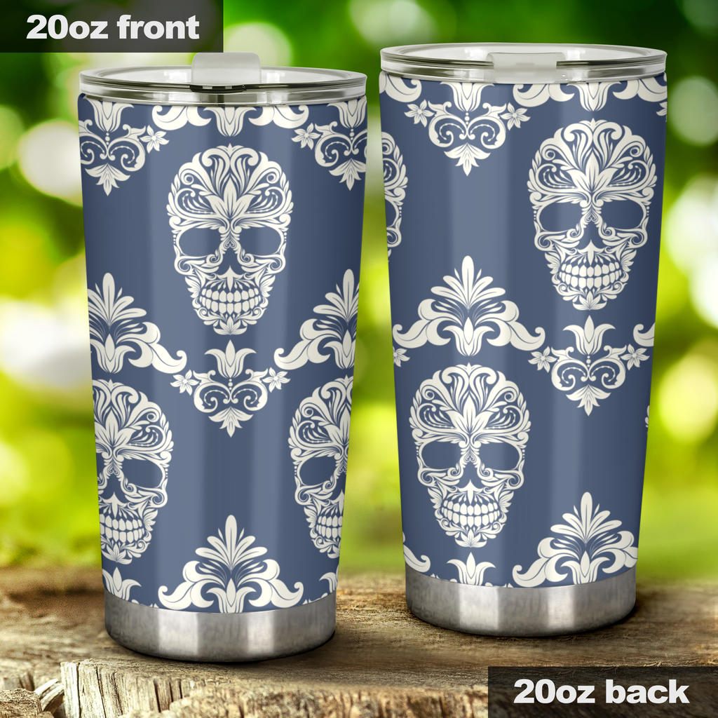 Sugar skull tumbler mug cup