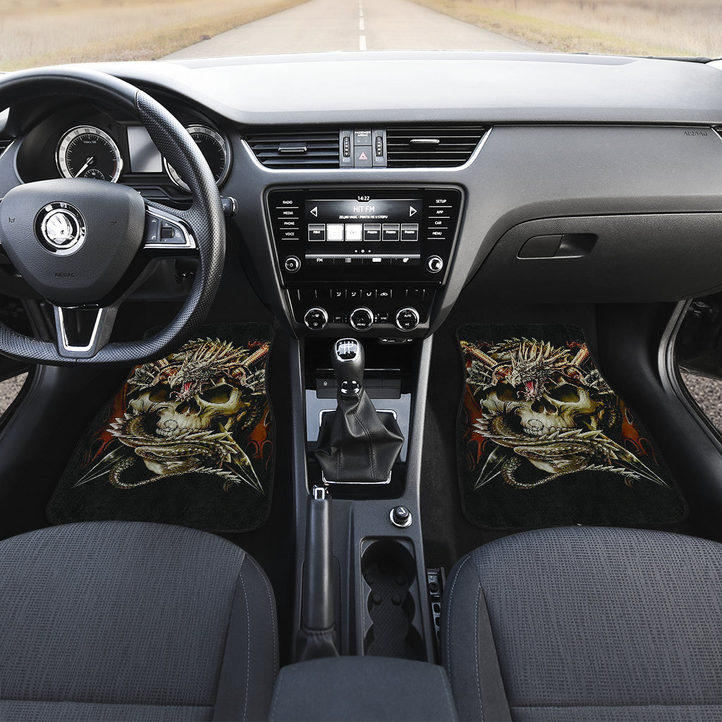 Set 4 pcs dragon skull car mats