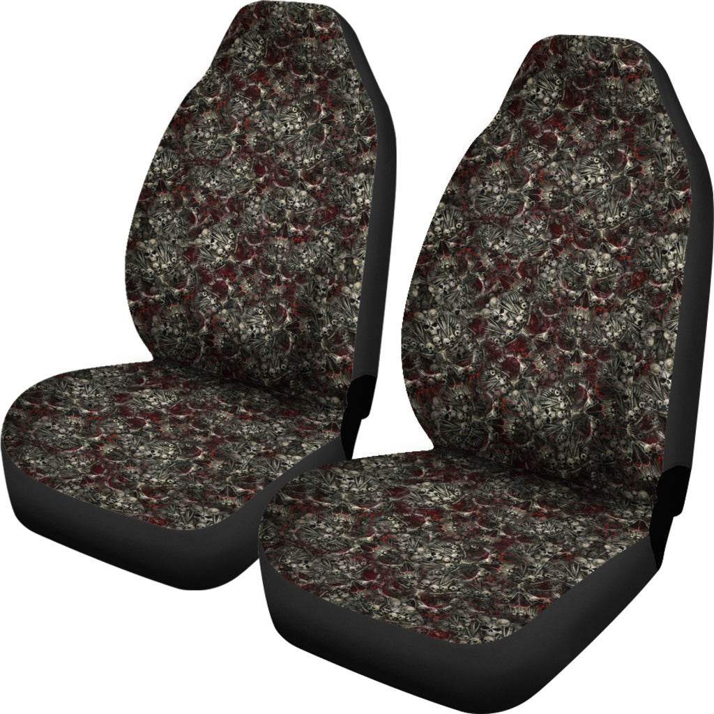 Set 2 pcs seat cover sugar skulls day of the dead