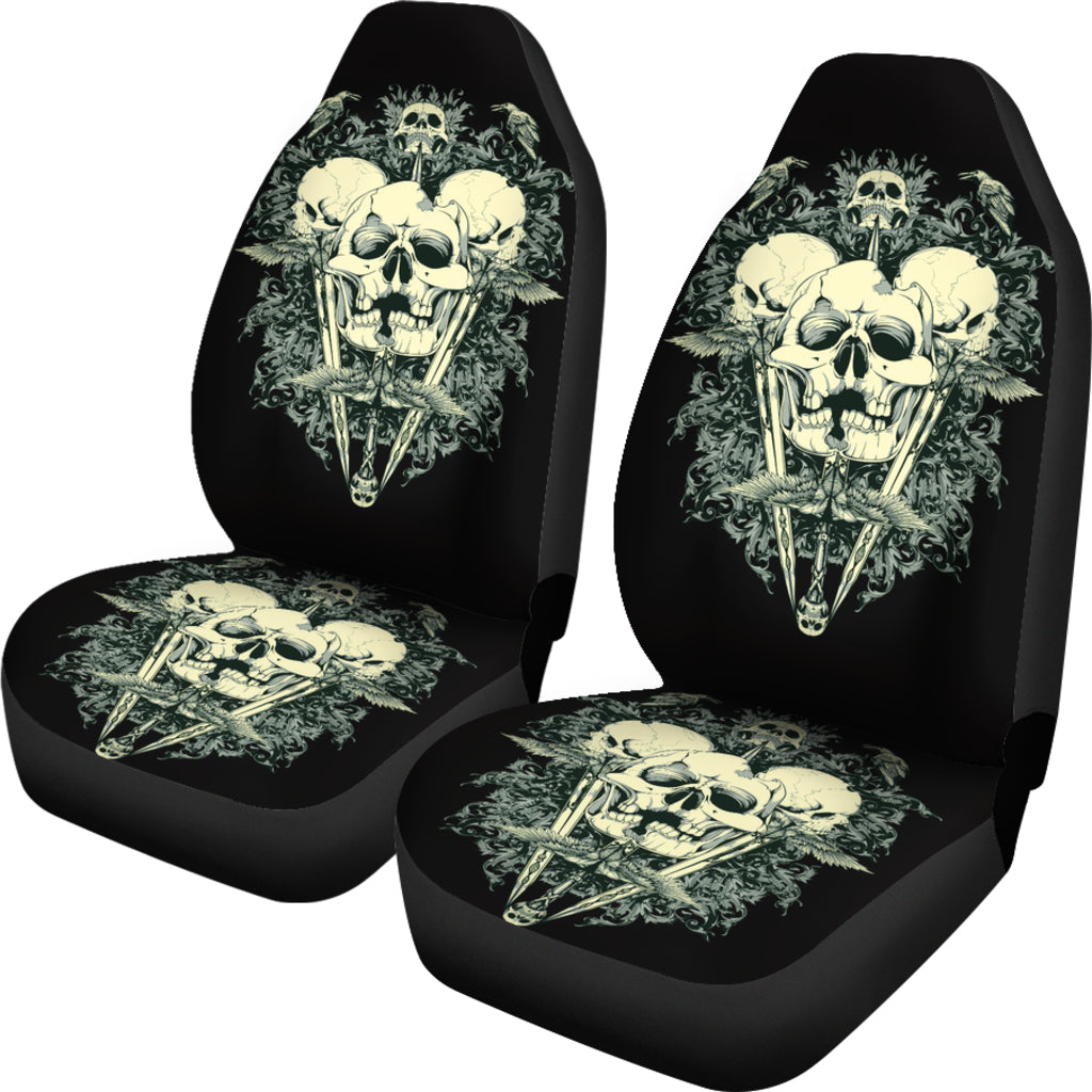 Set of 2 - Skulls - Car seat covers