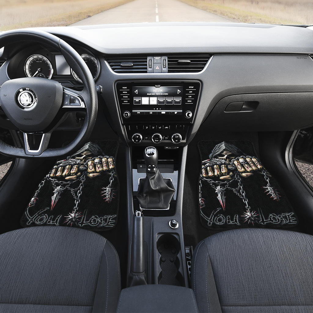 Set of 4 pcs GAME OVER skull car mats