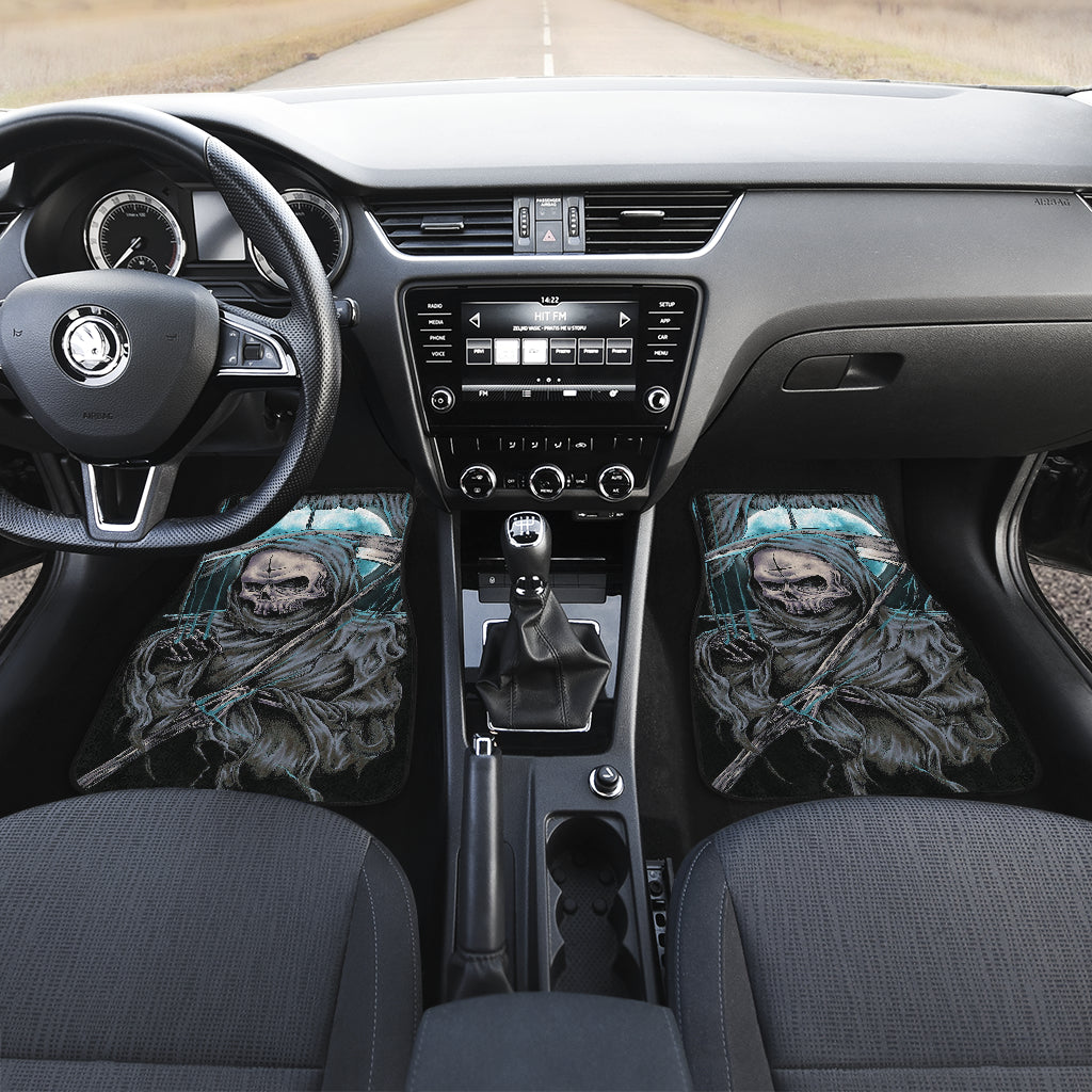 Set of 4 pcs gothic skull car mats