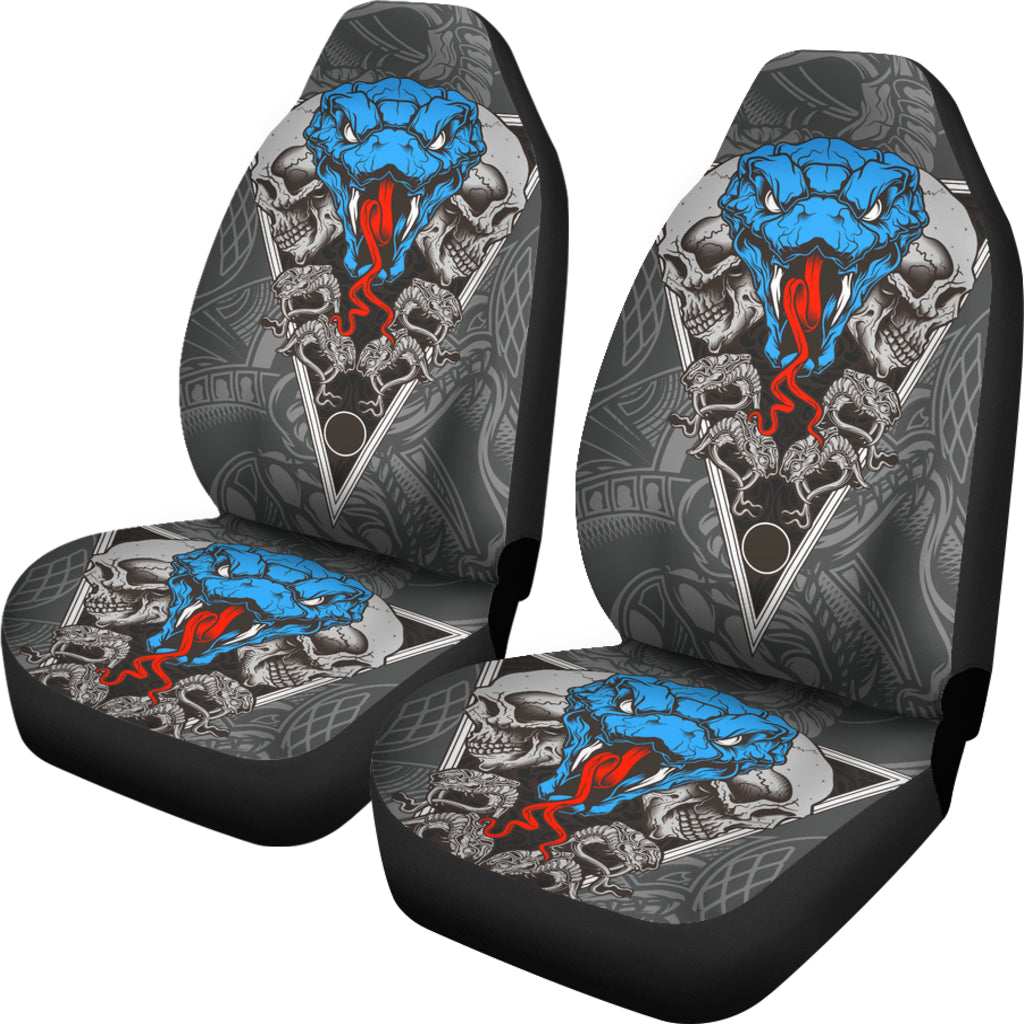 Set of 2 skull car seat covers