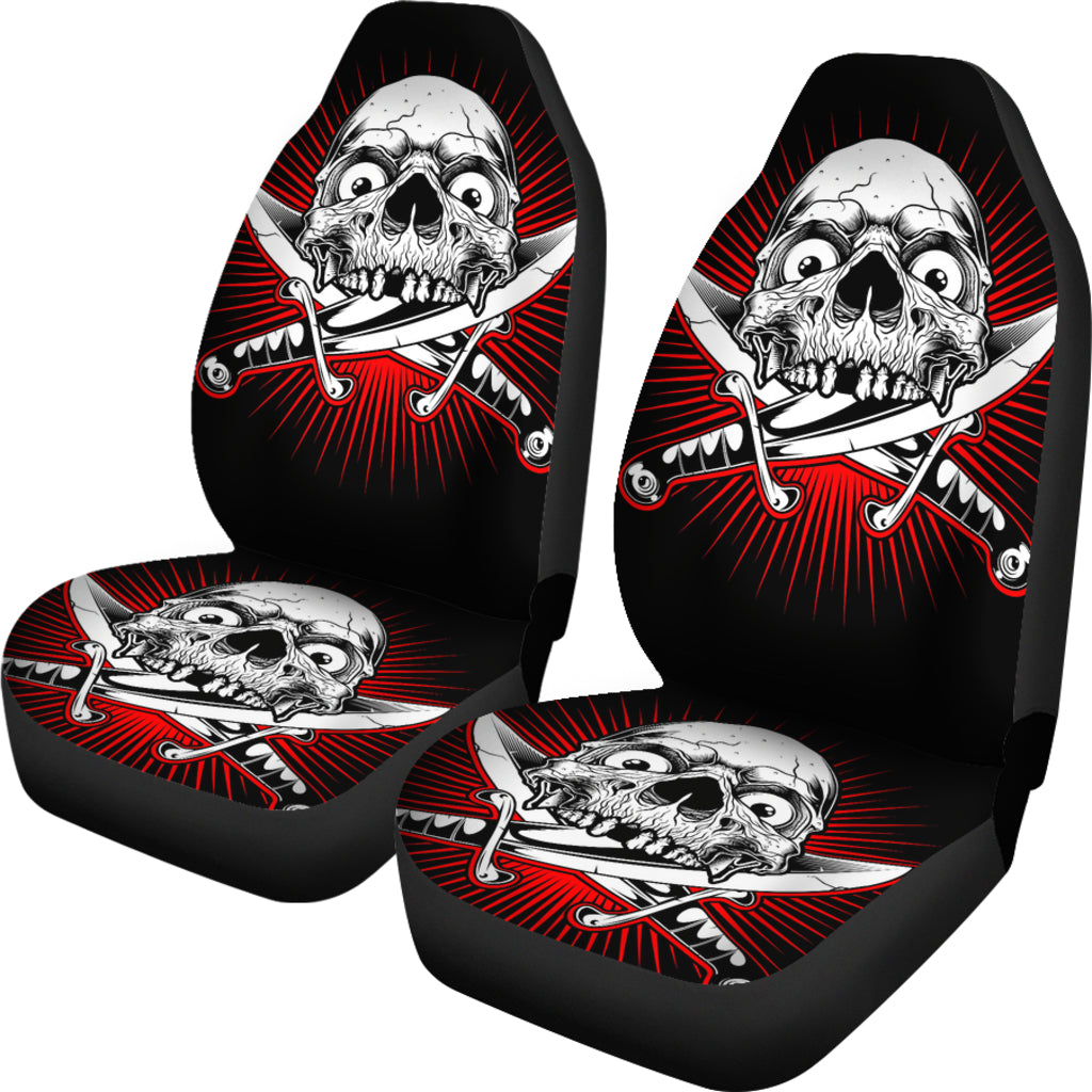 Set of 2 skull car seat covers