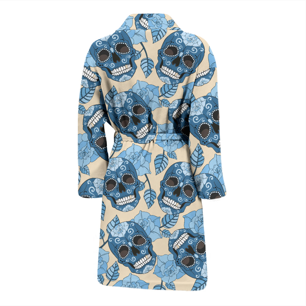 Sugar skull men's bath robe