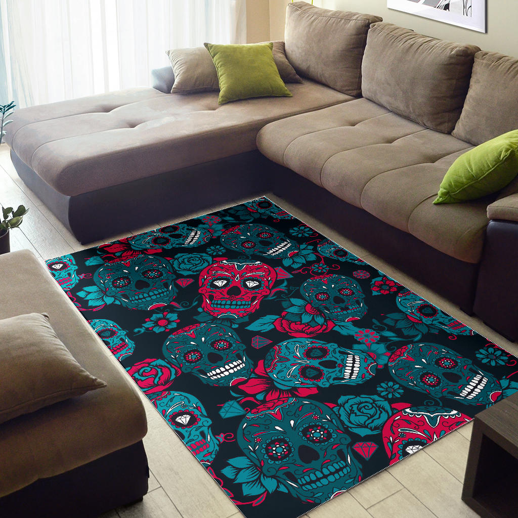 Sugar skull area rug mat carpet