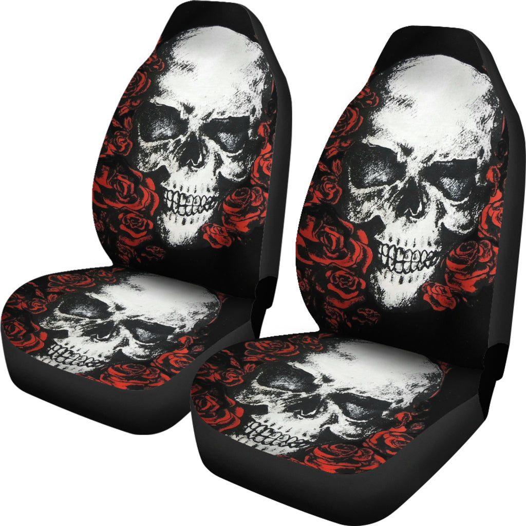 Set 2 skull car seat covers