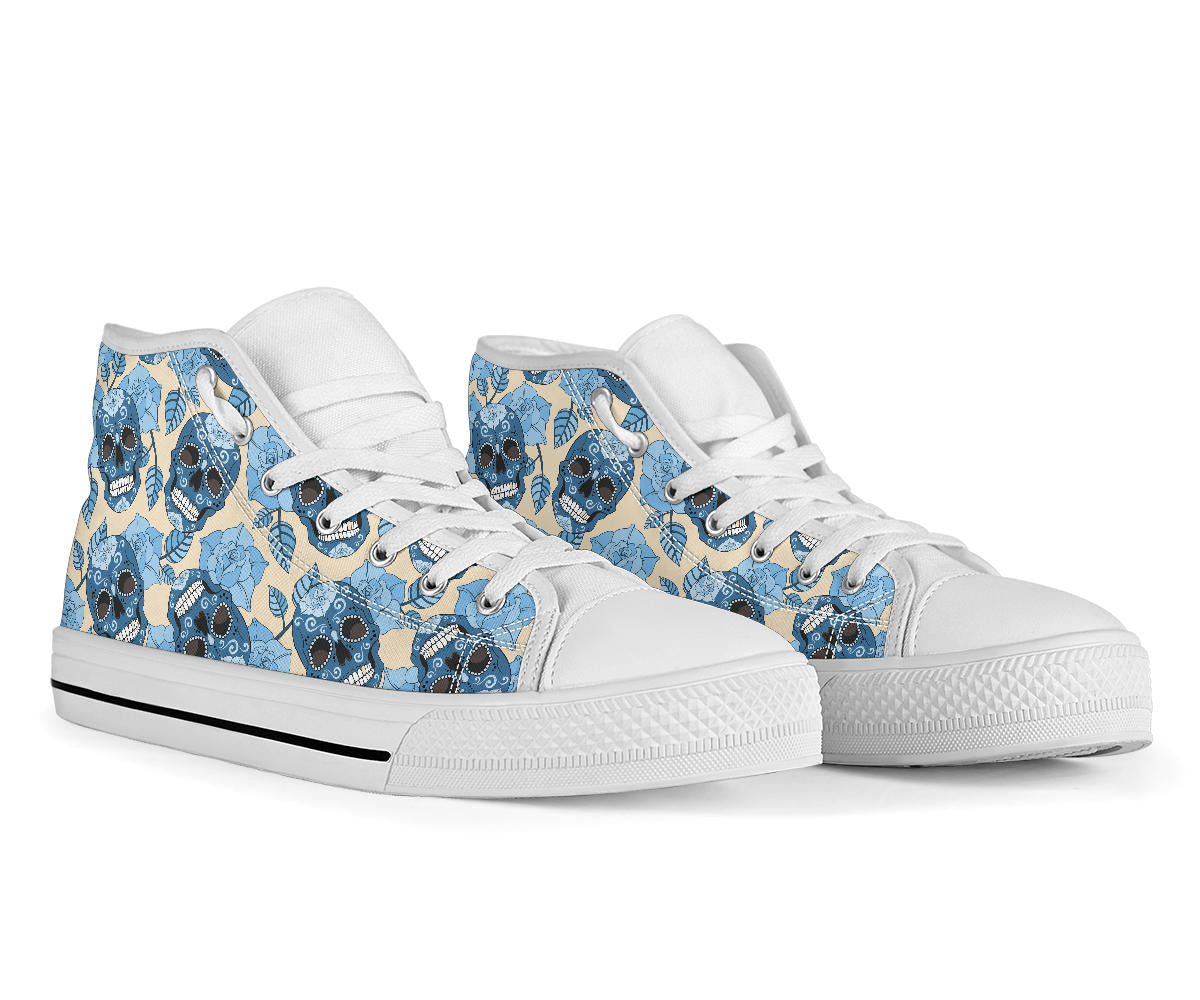 Black Sugar skull high top shoes