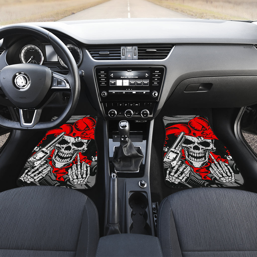 Set of 4 pcs skull car mats