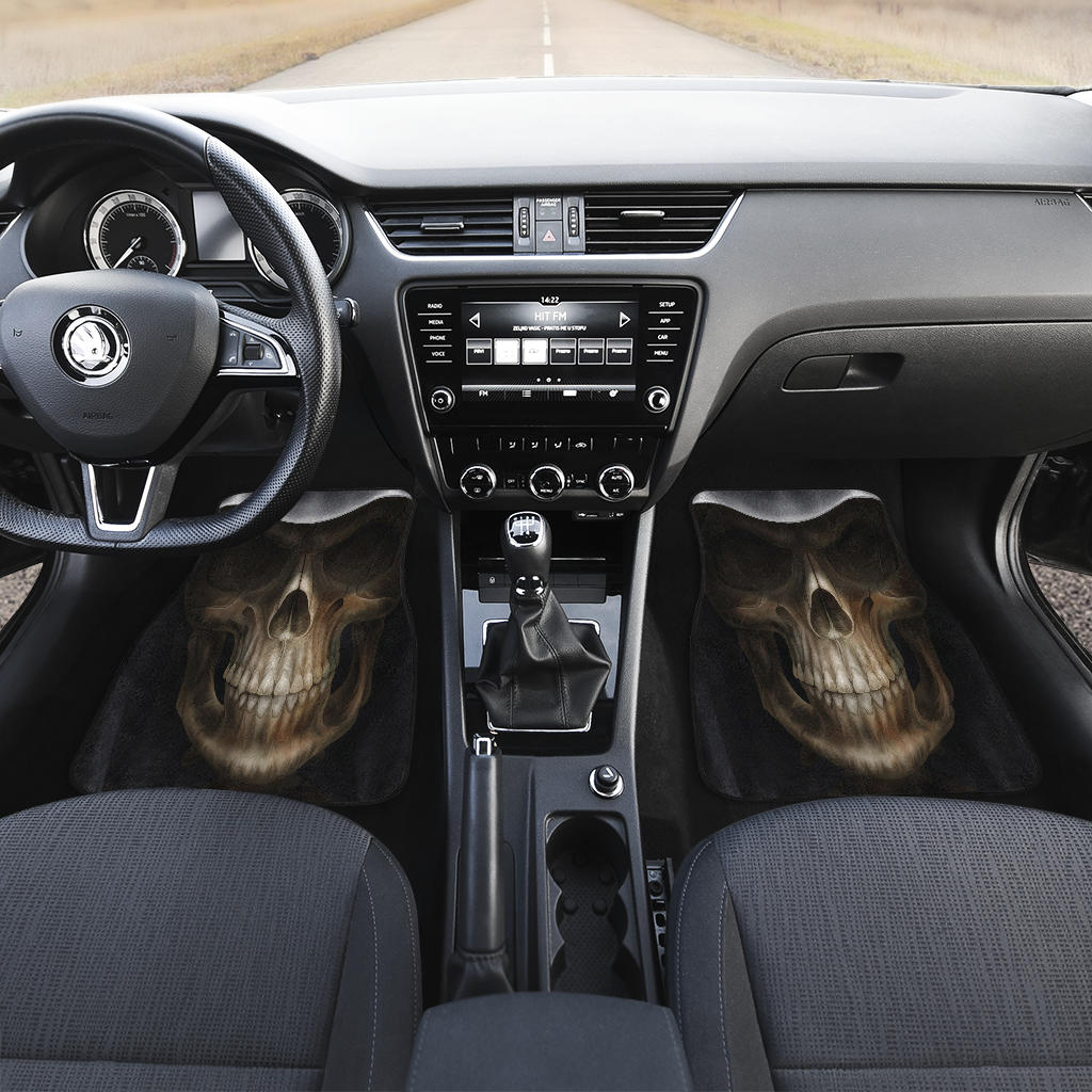 Set of 4 pcs skull gothic grim reaper car mats
