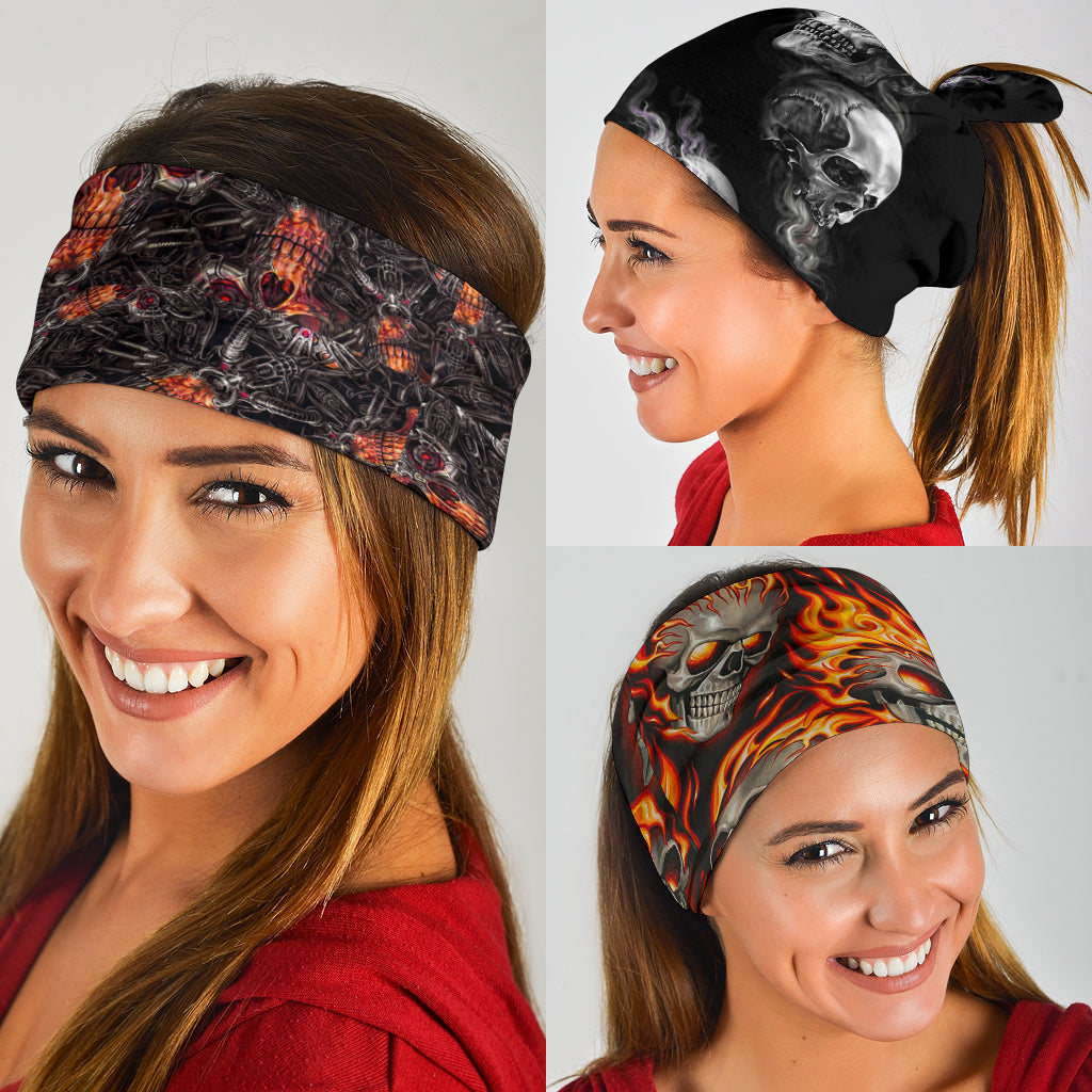 Set of 3 awesome skull gothic bandana