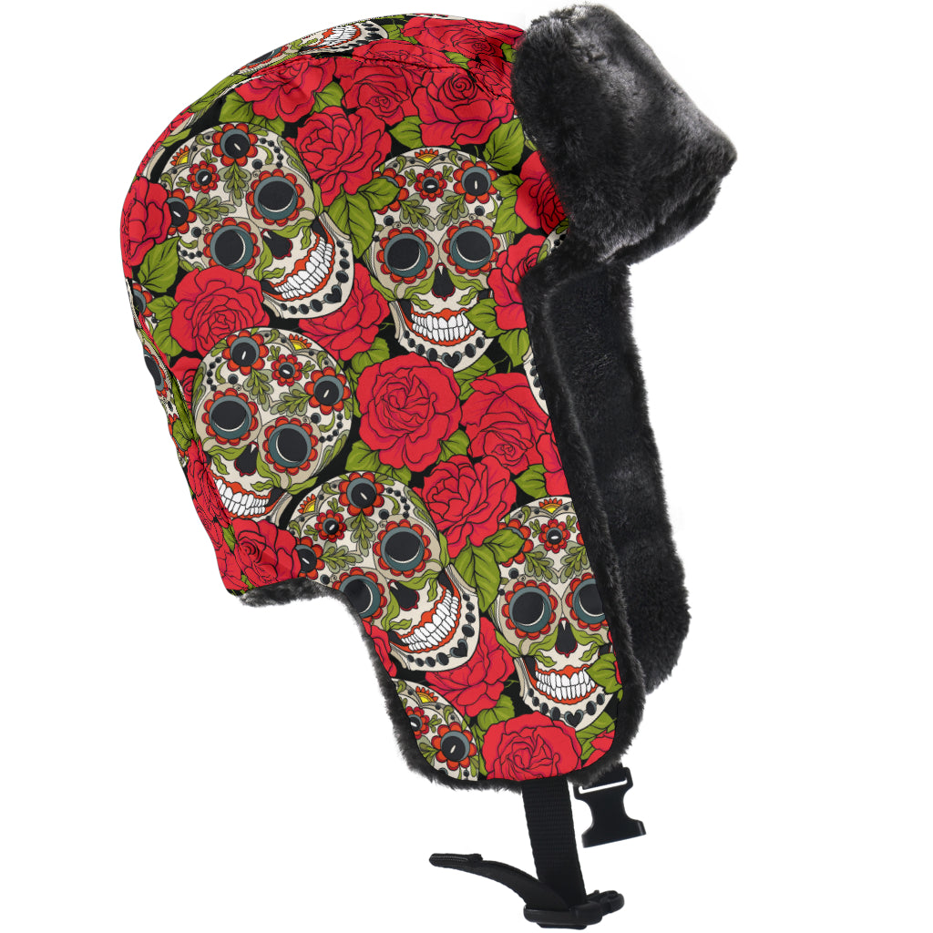 Sugar Skull Trapper Hat