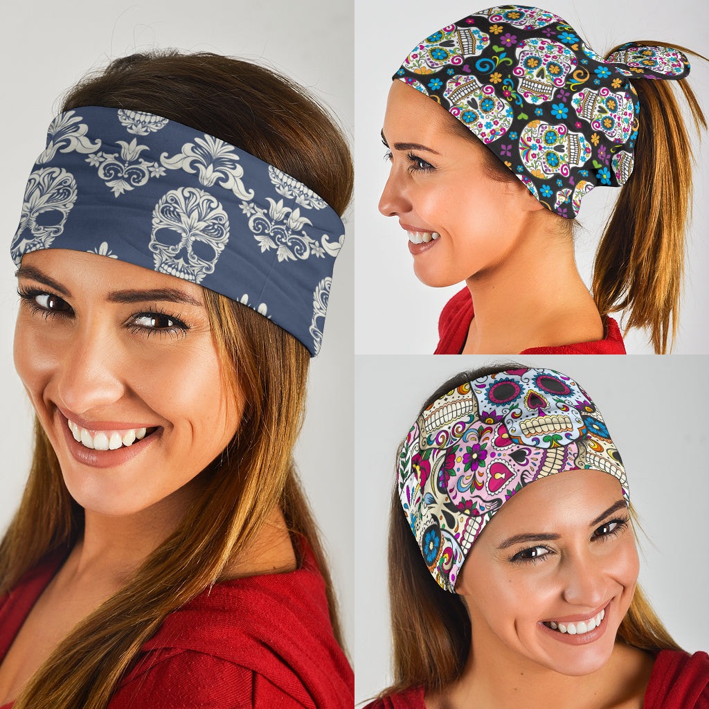 Set of 3 pcs sugar skull day of the dead bandana