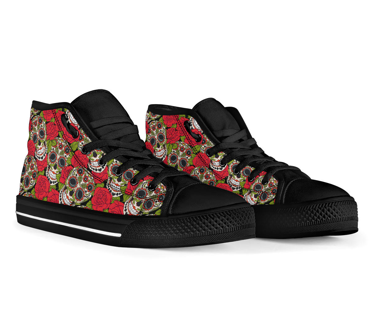 Black Sugar skull high top shoes
