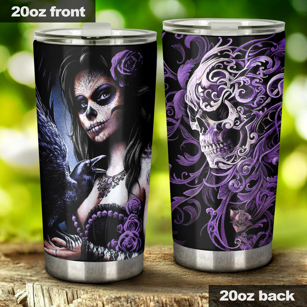 Sugar skull day of the dead tumbler cup