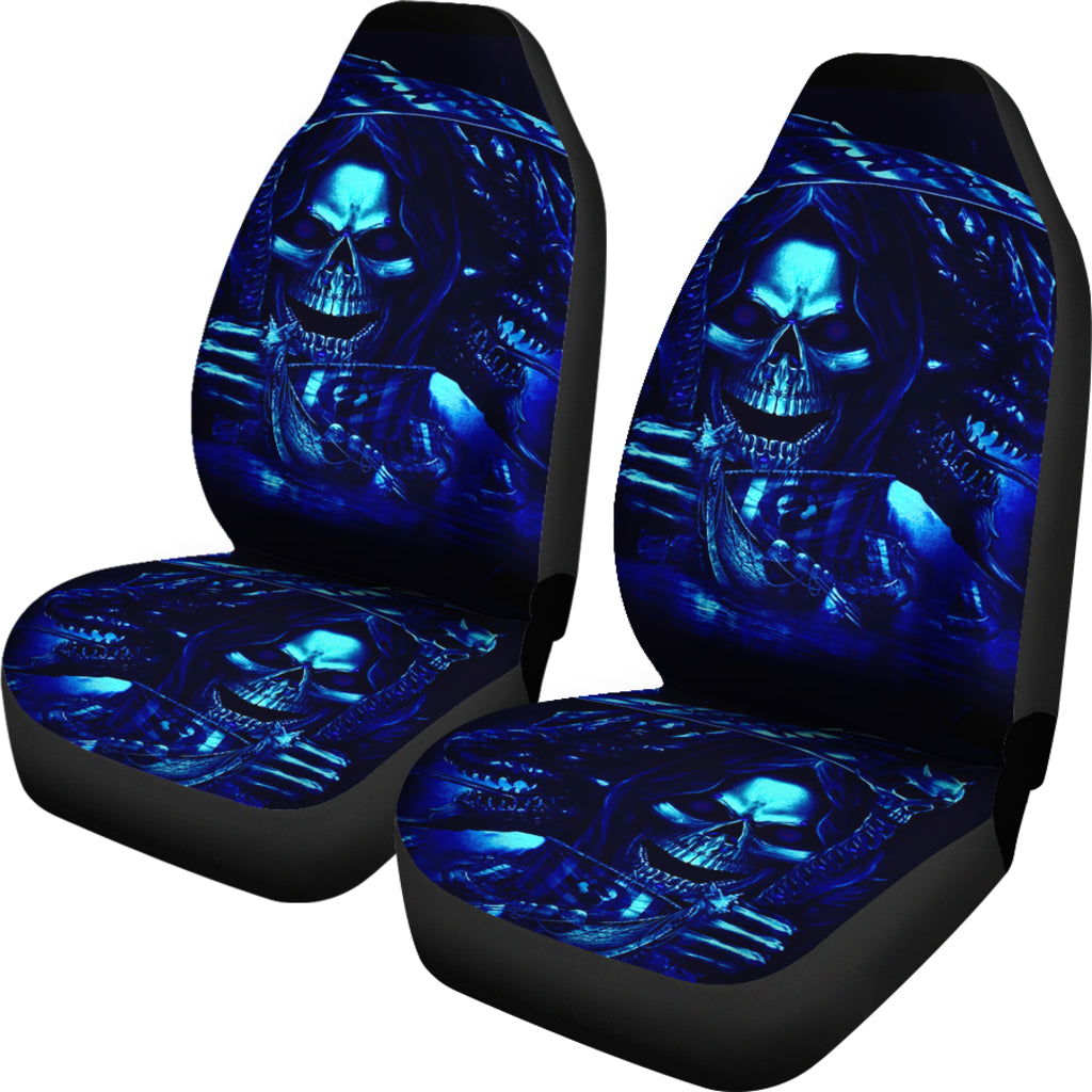Set 2 pcs Gothic skull car seat covers