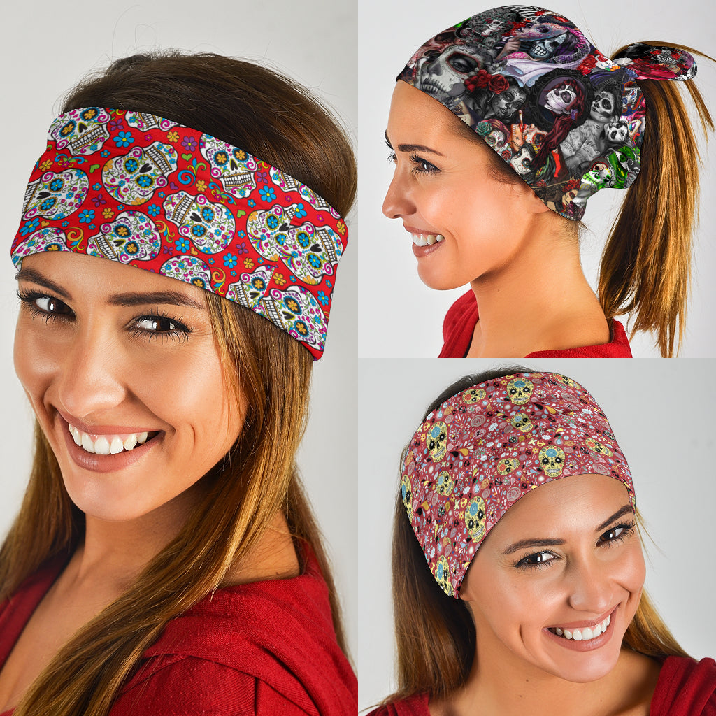 Set of 3 pcs Sugar skull bandana