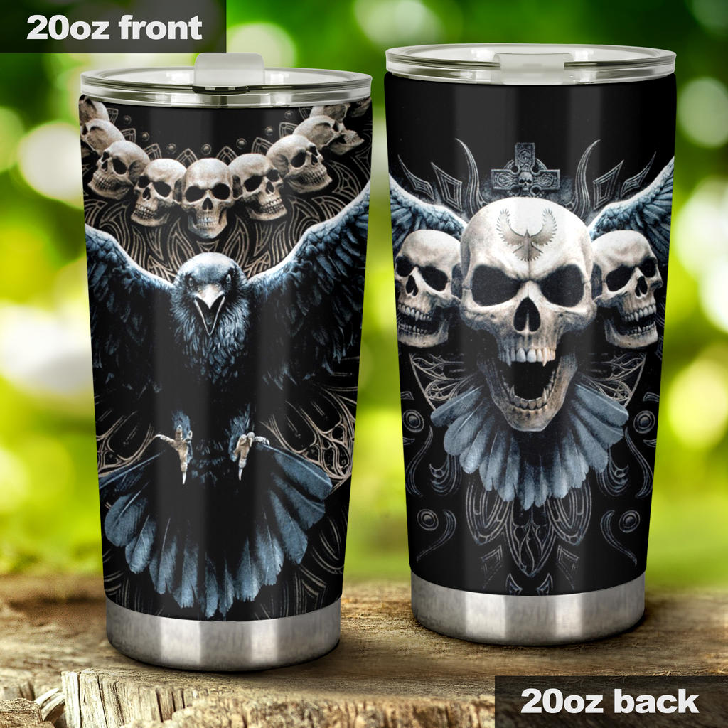 Skull grim reaper tumbler cup travel mug