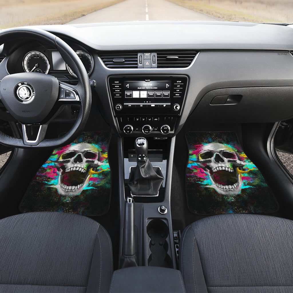Set of 4 pcs skull car mats