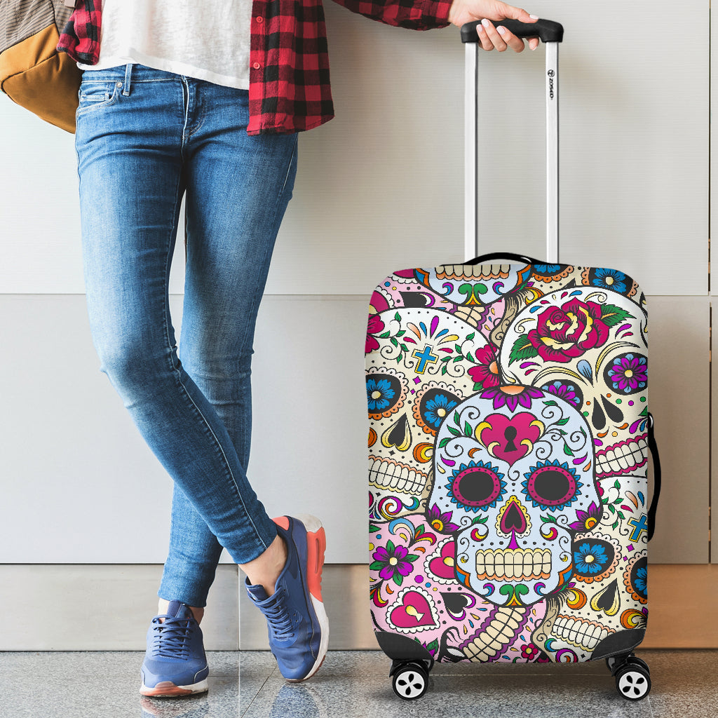 Sugar skull Luggage Cover - Suitcase cover