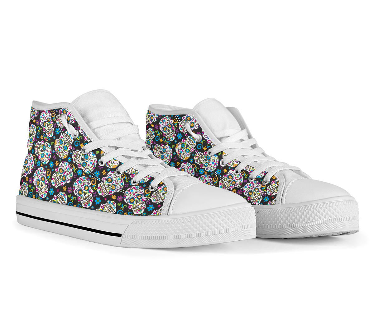 Black Sugar skull high top shoes
