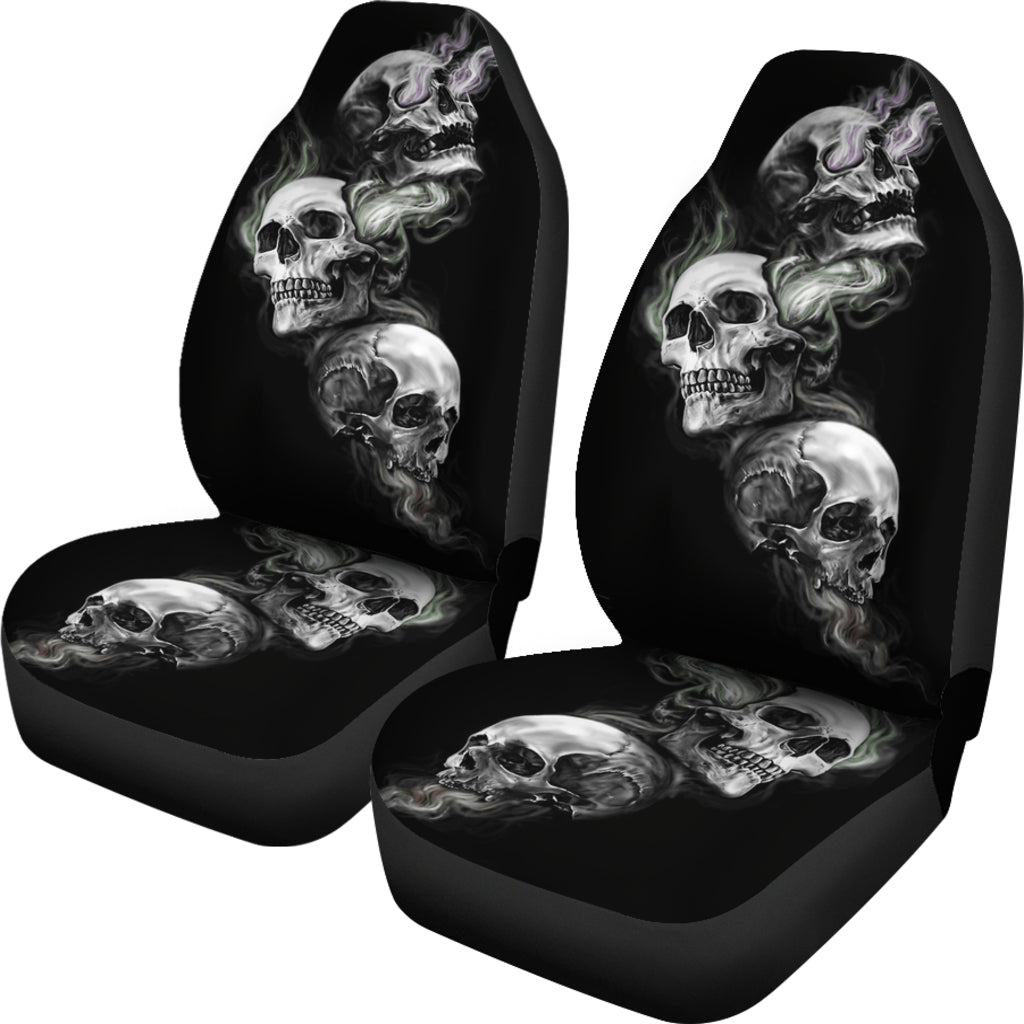 Set of 2 Car seat cover - burning skulls